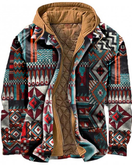 Men's thickened quilted printed jacket HF0408-05-01 Men's thickened quilted printed jacket HF0408-05-01