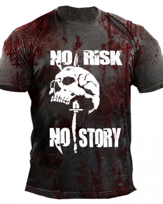 Skull ort-sleeved T-irt Men's Loose Summer Couple's Crewneck HF2705-04-02 Skull ort-sleeved T-irt Men's Loose Summer Couple's Crewneck HF2705-04-02