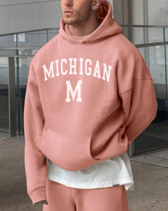 Letter pattern casual loose plush hoodie HF3007-03-02 Letter pattern casual loose plush hoodie HF3007-03-02