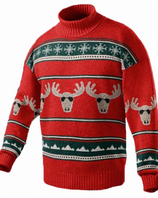 Casual loose and warm pattern wool knit sweater HF3015-02-01 Casual loose and warm pattern wool knit sweater HF3015-02-01