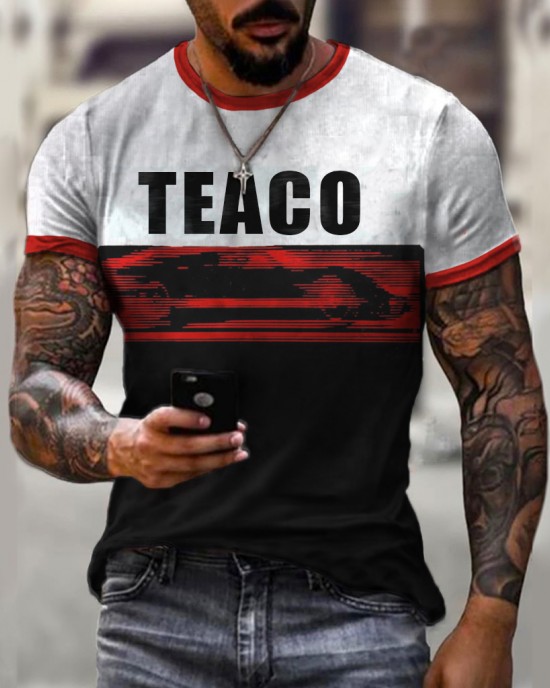 Casual 3D round neck printed T-shirt HF1210-02-02 Casual 3D round neck printed T-shirt HF1210-02-02