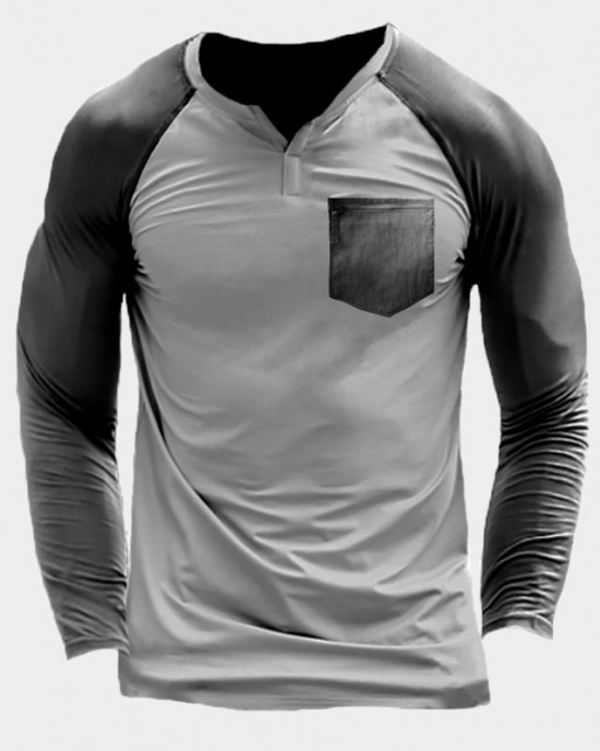 V-neck trendy men's long T-shirt HF2207-03-01 V-neck trendy men's long T-shirt HF2207-03-01